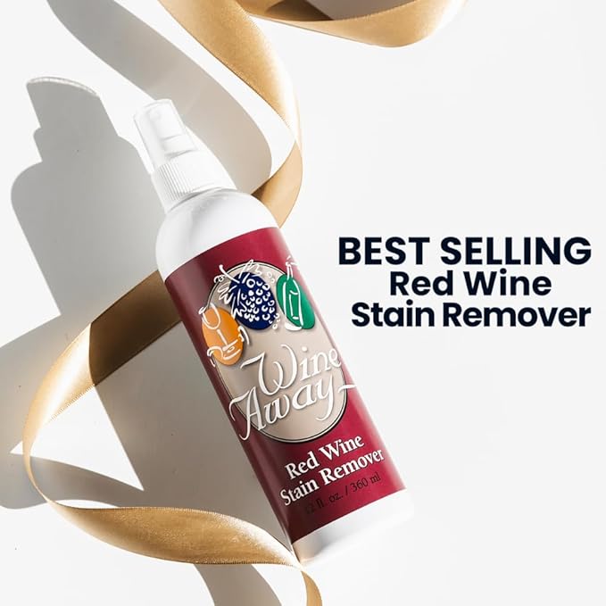 Wine Away Red Wine Stain Remover - Perfect Fabric Upholstery and Carpet Cleaner Spray Solution - Removes Wine Spots - Wine Out - Spray and Wash Laundry to Vanish Stain - 12 Ounce, Set of 3