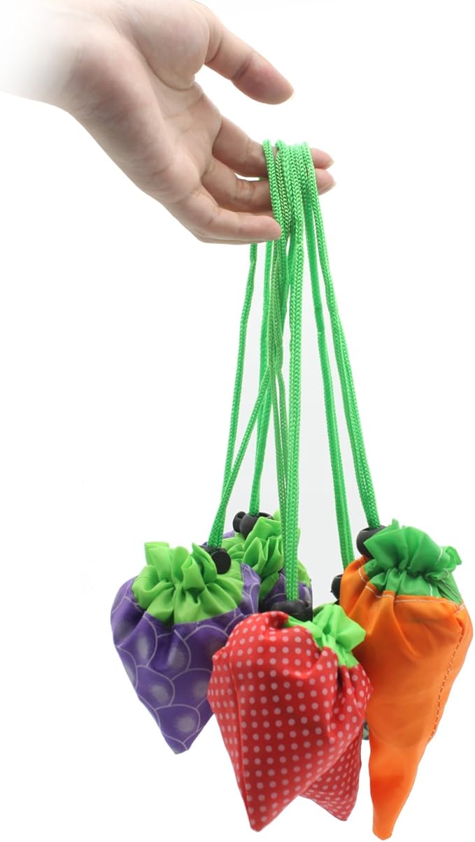 20 Pack Reusable Shopping Bags,Bulk Foldable Portable Reusable Grocery Bags Lightweight Polyester Grocery Shopping Tote Bag (Fruit)