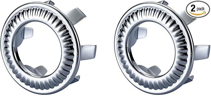 2 Pack Sink Overflow Ring, WOWOW Bathroom Kitchen Sink Basin Trim Copper Overflow Cover Hole Insert Cap, Vanity Sink Trim Rings (Chrome)
