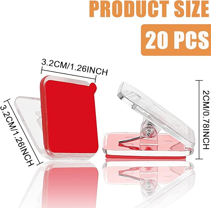 20 Pieces Self Adhesive Clips, Wall Clips,Tapestry Hangers,Photo Holders for Paper Flag Hanger,Sticky Clip for Teachers,Double-Sided Adhesive Spring Clip for Poster Home Office Rope