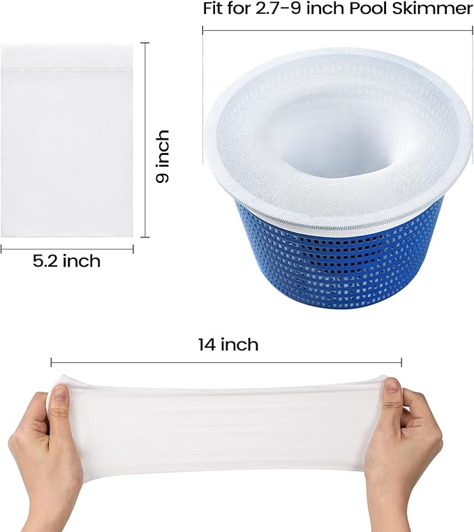 40 Pack Pool Skimmer Socks - Pool Filter Socks for Skimmer Basket, Dense Mesh Skimmers Filters Out Debris for Inground or Above Ground Pools