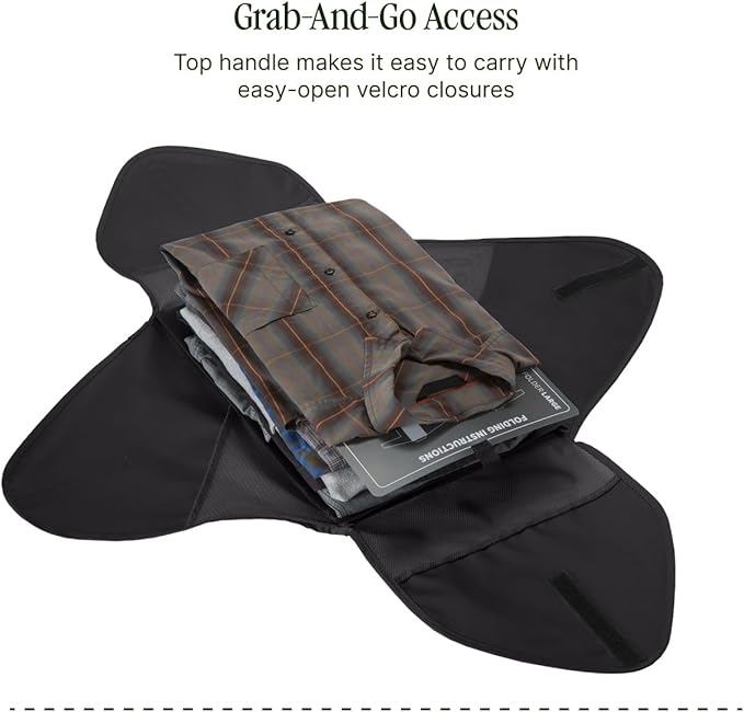 Eagle Creek Pack-It Reveal Garment Folder - Travel Garment Bag with Compression Wings to Maximize Luggage Space - Convenient Top Handle - Quick Drying Material - Black - Large
