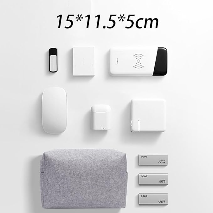 Waterproof Cosmetic Bag for Women | Soft Travel Makeup & Toiletry Organizer, Small Portable Storage for Makeup Products, Tissues, Electronics, USB Cables| Nylon, Durable & Stylish (Small-Grey)