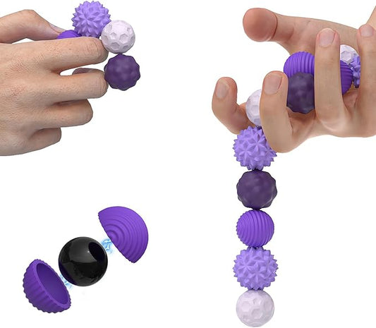 8PCS Sensory Fidget Balls For Adults & Teens,Magnetic Attraction Stress Balls With Silicone Shell-To Calm Restless Hands and Anxious Mind, Quiet Desk Fidget Toys for Office Travel Toys Gift (Purple,8)
