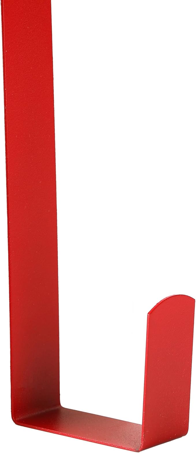 Wreath Hanger for Front Door, Slim Over The Door Hook, Easy to Use and Reusable Holiday Wreath Holder for Christmas, Thanksgiving, Halloween and Daily Décor (15" Red, 2)