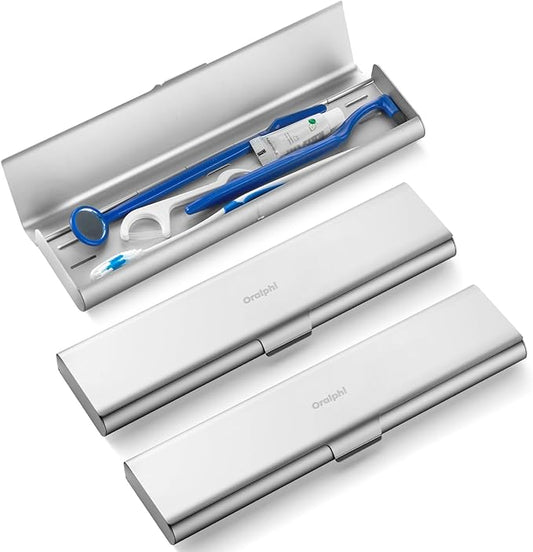 2 Pack Wider Aluminum Toothbrush Travel Case, Portable Travel Toothbrush Holder, Durable Manual Toothbrush Box Container for Traveling, Bathroom, Camping, Business Trip