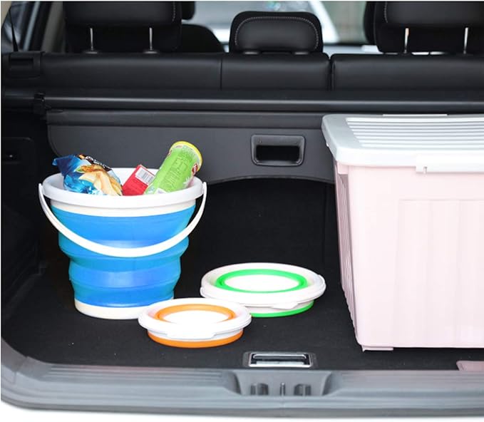 3L Jumbo Foldable Buckets, Sand Beach Toy Silicon Pails for Kids Adults, Collapisible Water Buckets Sandbox Kit Tool Multi Use for Outdoor, Cleaning Washing, Camping, Traveling, Towels, Picnic 3 Pack