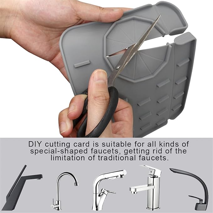 2-Pack Bytelive Silicone Sink Mat, Mini Sink Splash Guard and Soap Sponge Holder for Kitchen Countertop Protect with Self Draining Design (8.3" x 5.7", 2-Pack Gray)