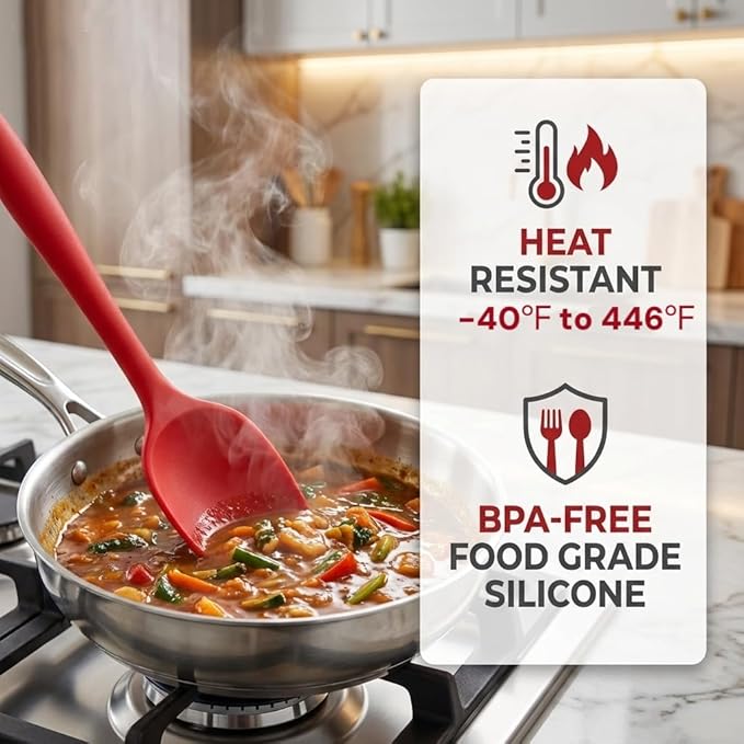 5 Pieces Silicone Spatula Set BPA Free Non Stick Rubber Spatula Heat Resistant Set Ideal for Baking Cooking Mixing Dishwasher Safe Kitchen Tools Multicolor