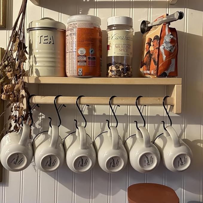 10 Pack 3-1/2 inches S Shape Hooks Heavy-Duty Metal Hanging Hooks Apply Kitchenware Bathroom Utensils Plants Towels Gardening Multiple uses Tools(Black)