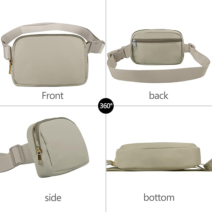 VOROLO Fanny Pack For Women And Men Crossbody Bag Belt Bag with Adjustable Strap Graduation Gifts Wood Grey