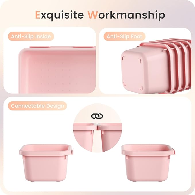 A-LuGei【𝟰𝟲𝗣𝗖𝗦【5 Size】 Tool Box Organizer Tray Divider Set, 【Pink】 Desk Drawer Organizer, Garage Organization and Storage Toolbox Accessories Rolling Tool Chest Cart Cabinet WorkBench Small Part
