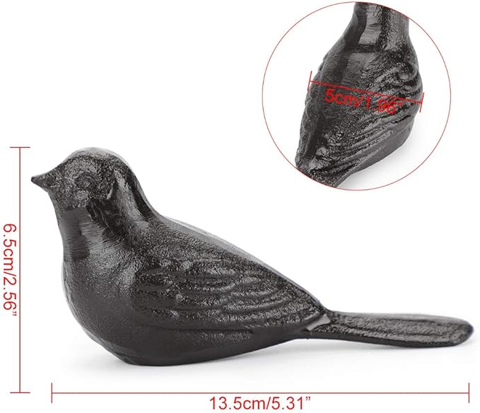 Sumnacon Cast Iron Cute Bird Door Stop - Heavy Duty Rustic Door Stopper Avoid Drilling Holes, Vintage Iron Door Wedge on All Floor Surfaces for Home Office Commercial Industrial