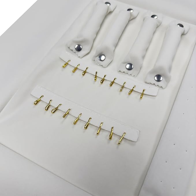 UnionPlus Velvet Travel Jewelry Case Roll Bag for Necklaces Brackets, Great Jewelry Organizer for Travel, Multi Jewelry Organizer, Beige