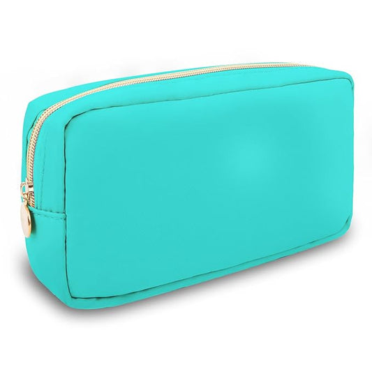 Small Makeup Pouch for Purse, Nylon Travel Toiletry Storage Pouch Cute Preppy Cosmetic Bag for Women Girls, Waterproof Makeup Organizer Skincare Bag Purse with Zipper (Small-Cotton Candy)