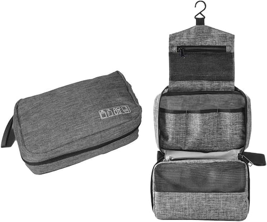 Travel toilet bag is used to store toiletries, with a large capacity storage hanging toilet bag (Gray)