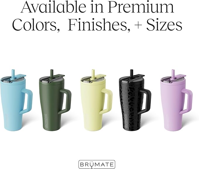 BrüMate Era Flip 30oz Tumbler with 100% Leakproof Covered Straw Lid | Hygienic Covered Straw | Insulated Stainless Steel Water Bottle with Handle | Cup Holder Friendly | BPA-Free (Nightfall Blue)