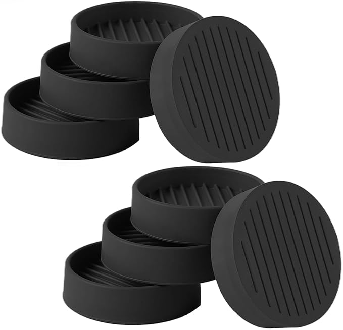 2x2 Round Rubber Furniture Caster Cups, Anti-Sliding Furniture Pads Bed Stopper Floor Protectors with Grip - Protect Any Flooring