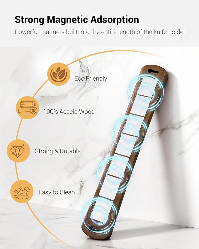 Magnetic Knife Holder for Wall, 18 Inch Wood Strong Magnetic Knife Strip, Housewarming Gifts for New Home, Kitchen Storage Space Savers, Farmhouse Kitchen Utensil Organizer Essentials