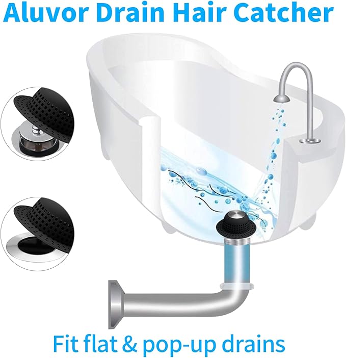 Shower Drain Hair Catcher Bathtub Drain Cover Shower Protector for Pop-Up & Regular Drains