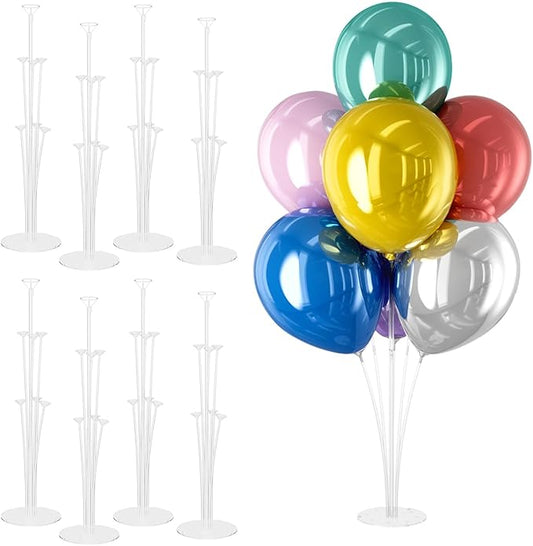 DECOCKRAT 8 Set Balloon Stand Kit - Table Stands With Base, Easy Assembly Sticks, Reusable Holders for Baby Showers, Weddings, Birthdays, Party Decorations
