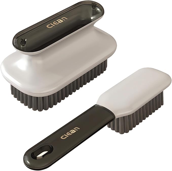 Laundry Stain Brush Household Scrub Brush Laundry Brush for Stain Removal, Soft Bristle Brush 2 Pack Stain Brush for Clothes Scrubbing Bathroom Cleaning Brush, Easy to Hold