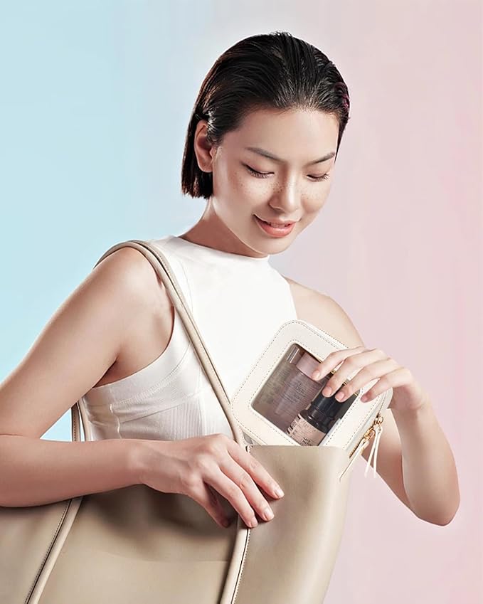 Small Clear Makeup Bag, Mini Makeup Pouch TSA Approved Toiletry Bag for Women Travel Makeup Bag Cute Clear Cosmetic Bag Waterproof Make Up Bag Organizer for Car Essentials