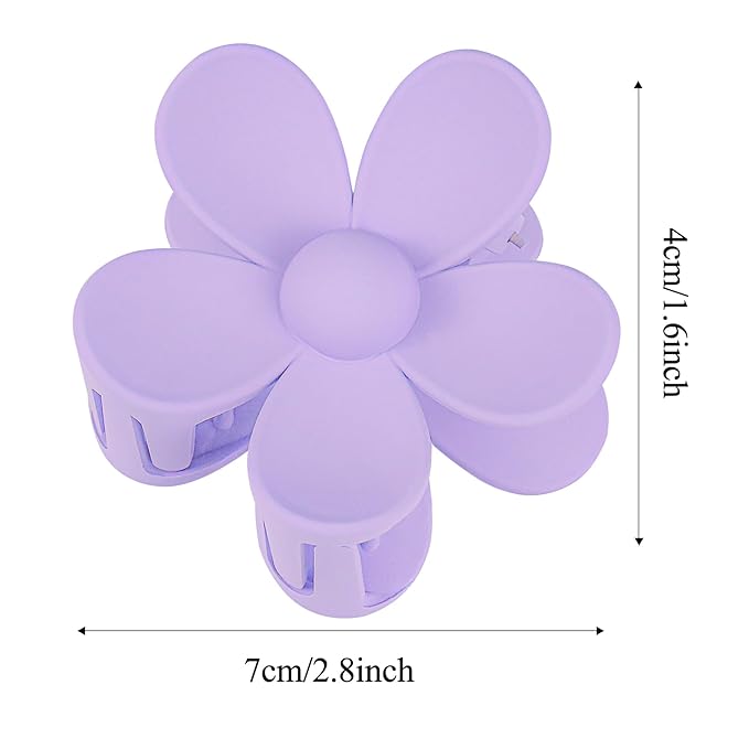 12 Pieces Flower Hair Clips for Women, Girls - Large Jaw Clips with Strong Hold for Thick & Thin Hair, 12 Matte Morandi Colors