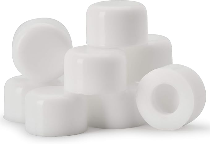 Premium Rubber Door Stop Stud Replacement Tips – Doorstopper Bumpers, Spring Hinge End Caps for Wall & Floor Protection – Universal Size (White)