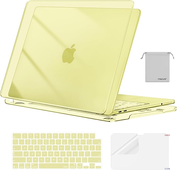 MOSISO Compatible with MacBook Neo Case 13 inch 2026 Release Model A3404 with A18 Pro Chip, 4 in 1 Kit Precision Fit Crack & Scratch Resistant Protective Hard Shell Case Cover, Crystal Citrus