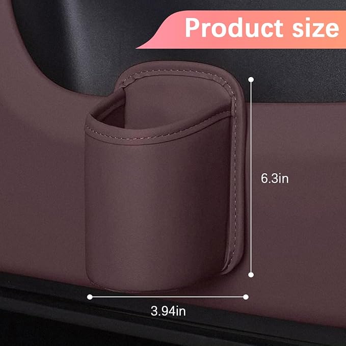 Large Car Door Cup Holder, Clip On Vehicle Seat Side Hanging Cup Drink Holder, Automotive Interior Water Bottle Organizer Mount Accessories, Universal for SUV Sedan Truck (Brown)