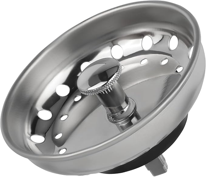 (Pack of 5) EFIELD Kitchen Sink Stainless Steel Drain Assembly With Strainer Basket and Rubber Stopper,(DRAIN031-5PCS)