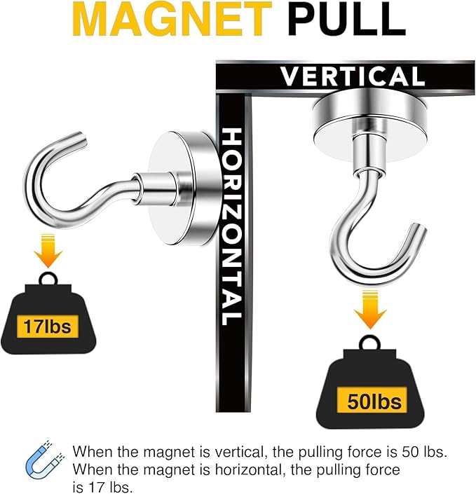 DIYMAG Magnetic Hooks, 28pack Magnet Hook Essentials Strong Heavy Duty Magnetics for Kitchen Refrigerator Hanging Classroom Cruise Cabins Accessories Silver