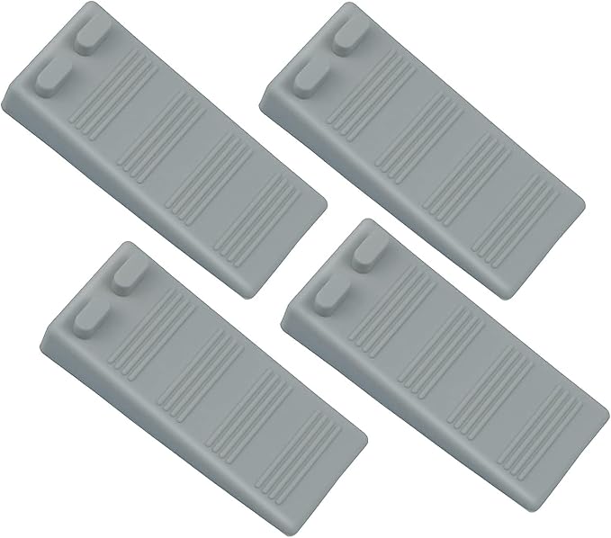 Thin Door Stoppers for Bottom of Door Small Rubber Wedge Flexible and Non Scratching Door Holder - Smart Stackable Slip-Resistant Design (Gray)