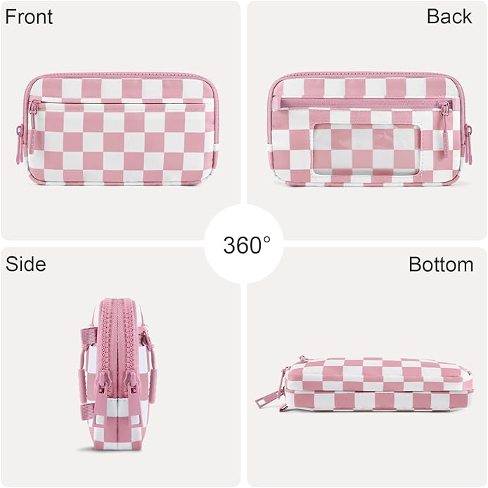 Checkered WristleWallets for Women, RFID Wallet Crossbody with 4 Zippers, Credit Card Holder Cell Phone Organizer