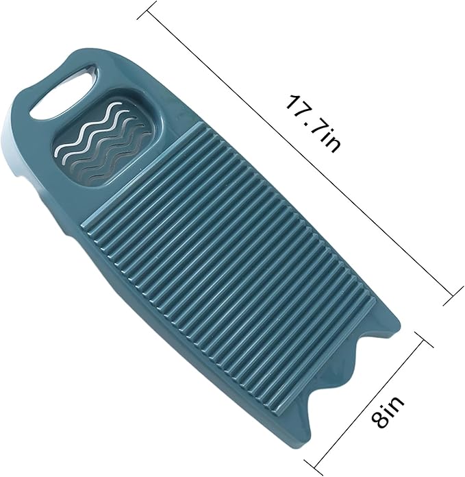 Wash Board, Washboard for Hand Washing Clothes, Plastics Laundry Scrub Board Household With Holder Portable (A-Navy blue)