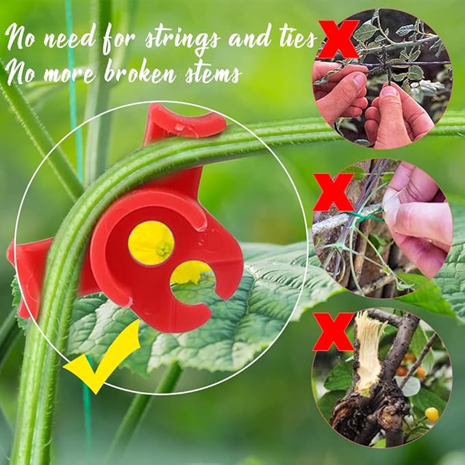 30 Pack Plant Bender Angle Adjustable Plant Training Clips Low Stress Training Clips 90 Degrees Plant Stem(Circle Style,Red)