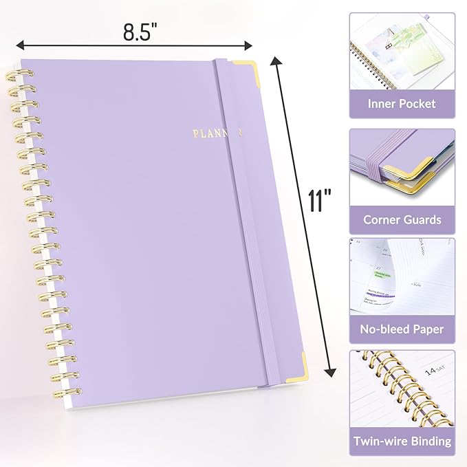 Forvencer Academic Planner 2026-2027, July 2026-June 2027 Weekly & Monthly Hardcover Calendar Planner, 8.5" X 11", Daily Agenda Book, School Office Notebook College Teacher Organizer A4, Marble Style