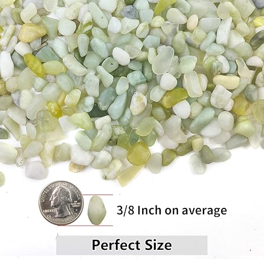 YISZM 10LB Succulent and Cactus Jade Pebbles, 3/8 Inch Natural Decorative Polished Stones, River Rocks for Indoor Plants, Vases, Planters and Outdoor Gardening