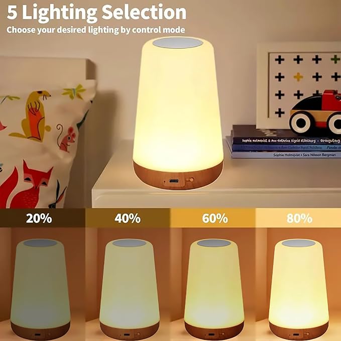 2-Pack LED Bedside Touch Desk Light,Small Night Light, Portable Desk Edge Light with 13 RGB Colors, Night Light for Bedroom/Nursery/Bathroom/Hallway/Outdoor/Living Room