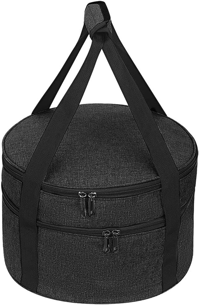 HERSENT Lunch Bag Insulated Thermal Food Carrier, Casserole Carrier,Pie Carrier, Insulated Casserole Carrier Storage Bag with Carry Handles, 2 Compartments Insulated Lunch Bag Potluck Carrier