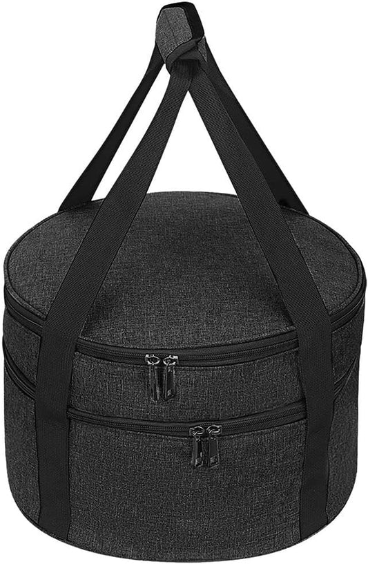 HERSENT Lunch Bag Insulated Thermal Food Carrier, Casserole Carrier,Pie Carrier, Insulated Casserole Carrier Storage Bag with Carry Handles, 2 Compartments Insulated Lunch Bag Potluck Carrier
