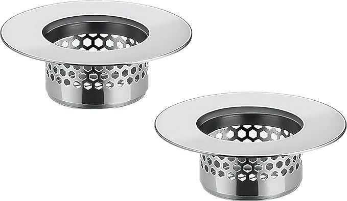 Bathroom Sink Filter - Fits 1.25"-1.60" Hole (2pcs) | Stainless Steel Hair Catcher for Bathroom/Bathtub/Laundry/RV Sink