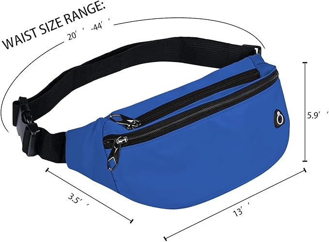Fanny Packs for Men and Women, Waterproof Sports Waist Pack Bag for Travel Hiking Running Hands-free