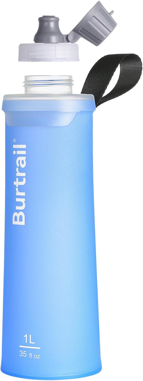 Ultralight Collapsible Water Bottle, Compatible with 42mm BeFree Water Filter Cartridge, 1.0L Leakproof Foldable Water Bottle for Camping, Backpacking, Travel & Endurance Sports