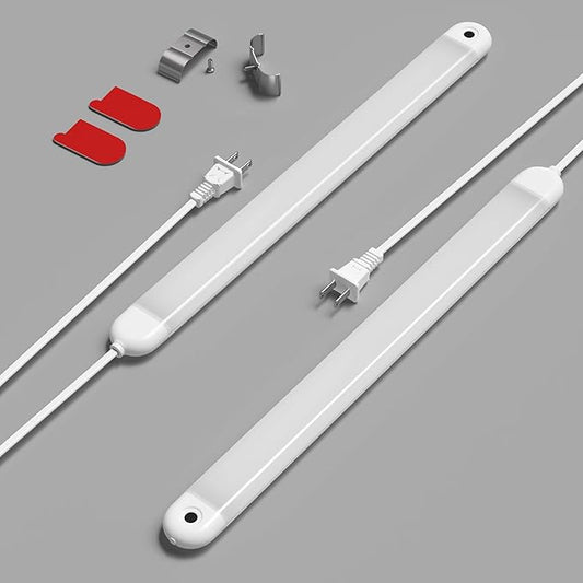 2 Pack Hand Wave Under Cabinet Lights, 16 Inch Plug in Dimmable Kitchen Counter Light Brightness Adjustable Over Sink Lighting, Super Bright LED Lights Motion Sensor Above Stove Lites Under Shelf Lamp