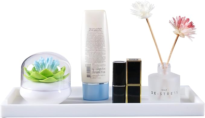Bloss Counter Tray Set for Bathroom/Kitchen - 11.8" Silicone Tray for Kitchen Countertop, Soap and Sponge Holder, Bathroom Vanity Tray for Perfume, Jewelry, Candle, Key Tray