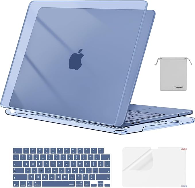 MOSISO Compatible with MacBook Neo Case 13 inch 2026 Release Model A3404 with A18 Pro Chip, 4 in 1 Kit Precision Fit Crack & Scratch Resistant Protective Hard Shell Case Cover, Crystal Indigo