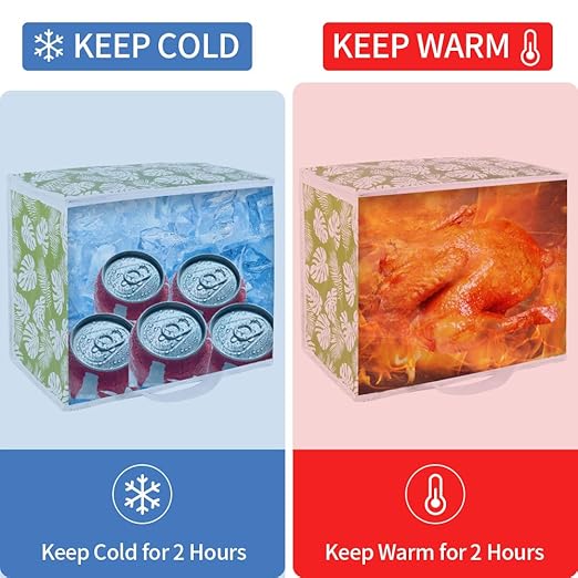 1-Pack Insulated Reusable Grocery Shopping Bags, X-Large Insulated Food/Pizza Delivery Bag for Delivery Drivers, Commercial Food Warmers, Tote Cooler/Thermal Bags