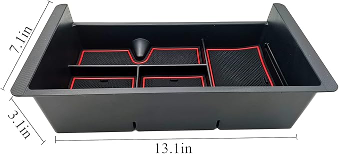 Center Console Tray Organizer Compatible with 2014-2018 GMC Sierra Accessories, (2015-2020) Yukon/Chevy Tahoe Silverado Suburban, Armrest Storage Box Replaces 22817343 (Red)